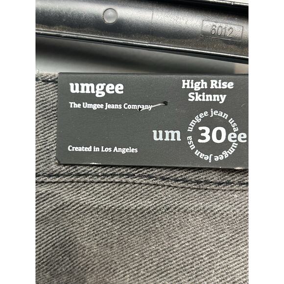 Umgee Jeans Womens 30 Black Denim Distressed Raw Hem High Rise Skinny NEW - Picture 12 of 13